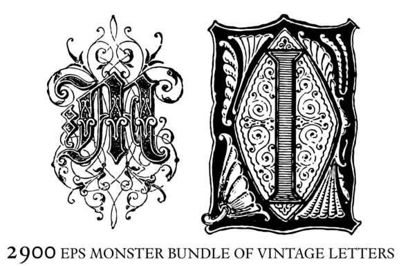 2900 LETTERS EPS MONSTER PACK: Integrating Historical Typography into Modern Design Workflows