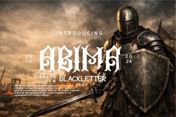 Abima: Elevating Design with Bold Blackletter Typography