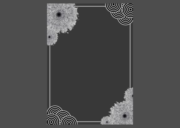 Black Letter with Flower Frame