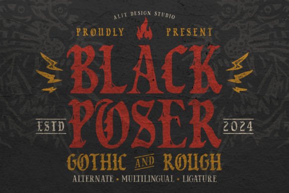 Black Poser: Elevating Design with Bold, Vintage-Inspired Typography