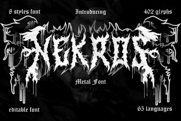 Nekros Font Review: A Bold Typeface for Heavy Metal and Rock Branding