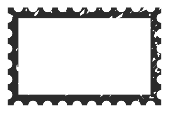 Postmark Stamp. Black Letter Frame. Grun
